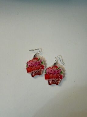 D16 Mother's Day Pink & Red Dangle Earrings